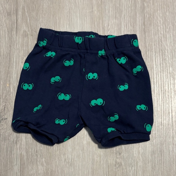 Navy Shorts with Green Pattern - Picture 1 of 1
